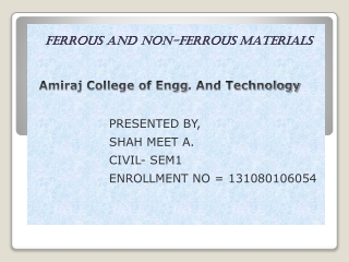 Ferrous and Non-Ferrous M A t Eri als