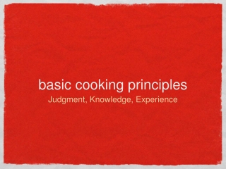 basic cooking principles