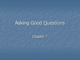 Asking Good Questions