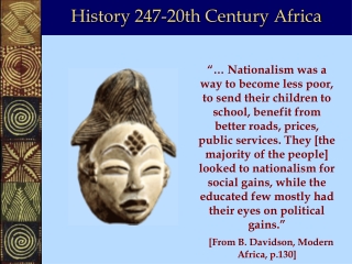 History 247-20th Century Africa