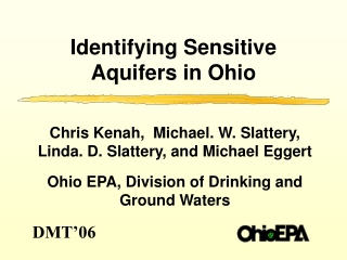 Identifying Sensitive Aquifers in Ohio