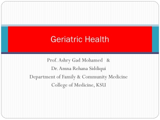 Geriatric Health