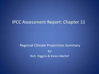 IPCC Assessment Report: Chapter 11