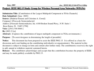 Project: IEEE 802.15 Study Group for Wireless Personal Area Networks (WPANs)