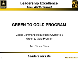 GREEN TO GOLD PROGRAM