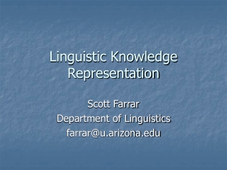Linguistic Knowledge Representation