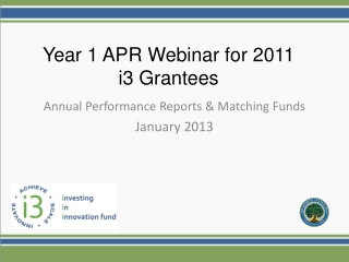 Annual Performance Reports &amp; Matching Funds January 2013