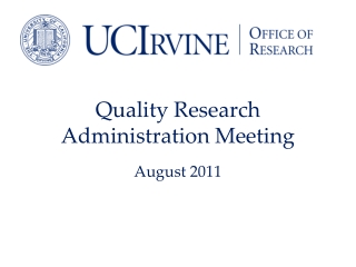 Quality Research Administration Meeting