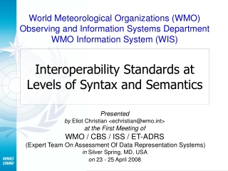 Interoperability Standards at Levels of Syntax and Semantics