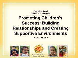 Promoting Social  Emotional Competence