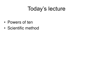 Today’s lecture