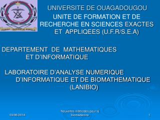 UNIVERSITE DE OUAGADOUGOU