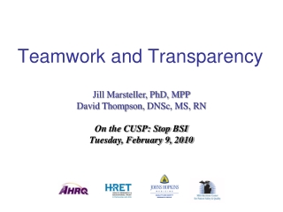 Teamwork and Transparency