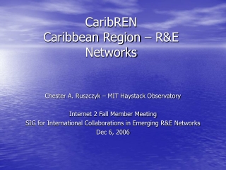CaribREN  Caribbean Region – R&amp;E Networks
