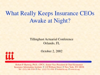 What Really Keeps Insurance CEOs Awake at Night?