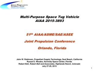 Multi-Purpose Space Tug Vehicle AIAA 2015-3893