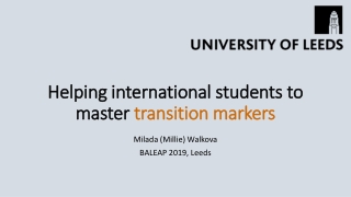 Helping international students to master  transition markers