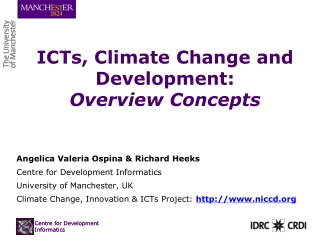 ICTs, Climate Change and Development: Overview Concepts