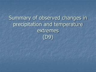 Summary of observed changes in precipitation and temperature extremes  (D9)