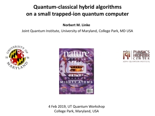 Quantum-classical hybrid algorithms  on a small trapped-ion quantum computer