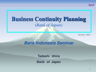 Business Continuity Planning ( Bank of Japan)