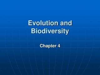 Evolution and Biodiversity