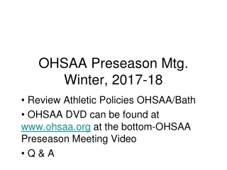 OHSAA Preseason Mtg. Winter, 2017-18