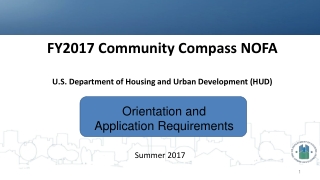 FY2017 Community Compass NOFA U.S. Department of Housing and Urban Development (HUD)