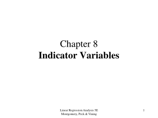 Chapter 8 Indicator Variables