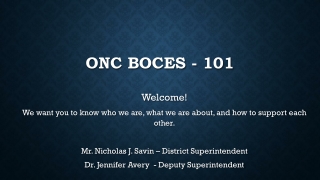 ONC BOCES - 101