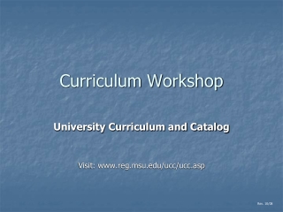 Curriculum Workshop