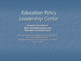 Education Policy  Leadership Center