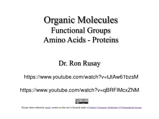 Organic Molecules Functional Groups Amino Acids - Proteins