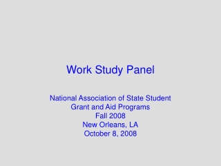 Work Study Panel