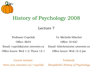 History of Psychology 2008