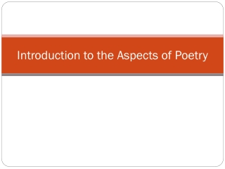 Introduction to the Aspects of Poetry