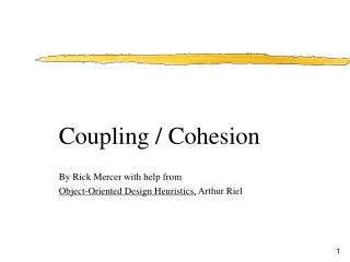 By Rick Mercer with help from Object-Oriented Design Heuristics,  Arthur Riel