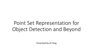 Point Set Representation  for Object Detection and Beyond