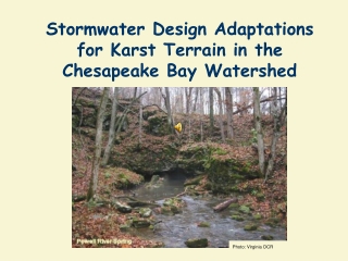 Stormwater Design Adaptations for Karst Terrain in the Chesapeake Bay Watershed