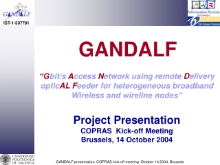 GANDALF “G bit/s  A ccess  N etwork using remote  D elivery