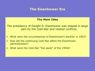 The Eisenhower Era