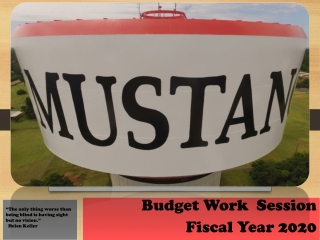 Budget Work  Session Fiscal Year 2020