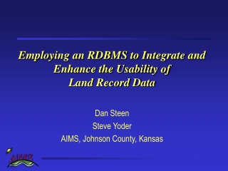 Employing an RDBMS to Integrate and Enhance the Usability of  Land Record Data