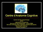 Centre d Anatomie Cognitive Centre de Neuropsychologie U610 Laboratoire d Anatomie Service de Neuroradiologie - centr