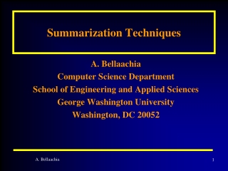 Summarization Techniques
