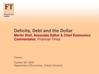 Oxonia October 26 th  2005 Department of Economics, Oxford University