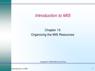 Introduction to MIS