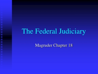 The Federal Judiciary