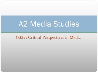 A2 Media Studies