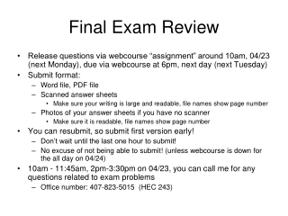 Final Exam Review